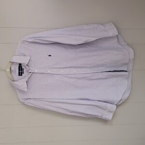 Ralph Lauren Mens Shirt Neck 17 32/33 Blue Checker Long Sleeve Button Down